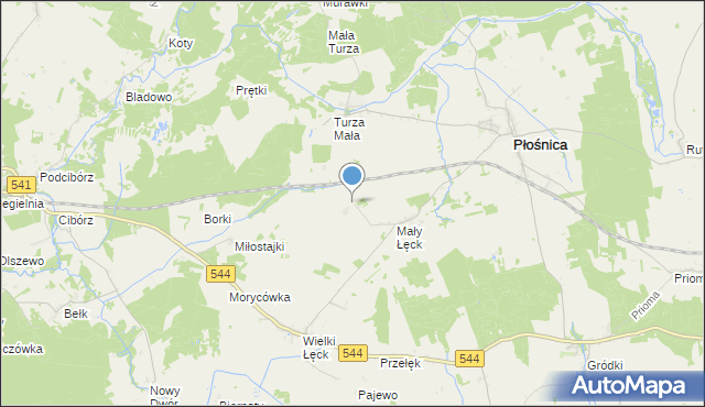 mapa Mały Łęck Osada, Mały Łęck Osada na mapie Targeo